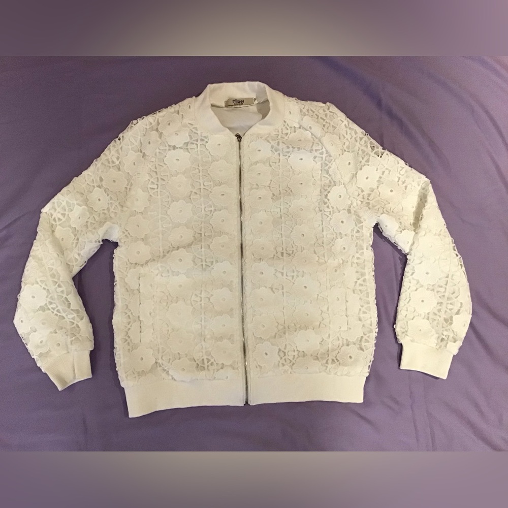 Women eyelet lace jacket